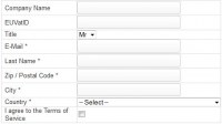 Field for Vat ID entry